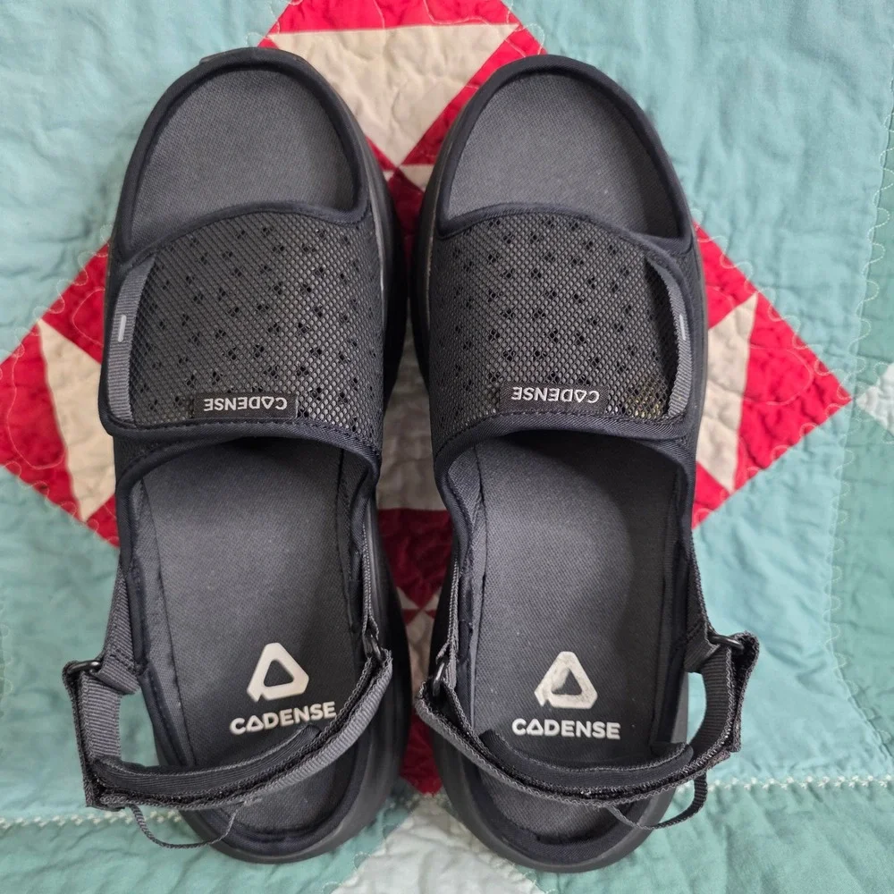 CADENSE Aerio Mens Sandal-Slide Hybrid Black AERIM10BLK US 10 Adaptive Walking